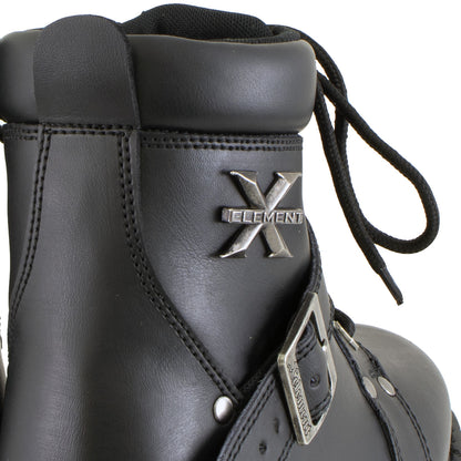 Xelement 2469 Women's Ultimate Black Leather Advanced LaceUp Motorcycle Biker Boots