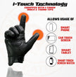 Milwaukee Leather MG7501 Men's Black Leather i-Touch Screen Compatible Gel Palm Motorcycle Gloves W/ Protective Knuckle