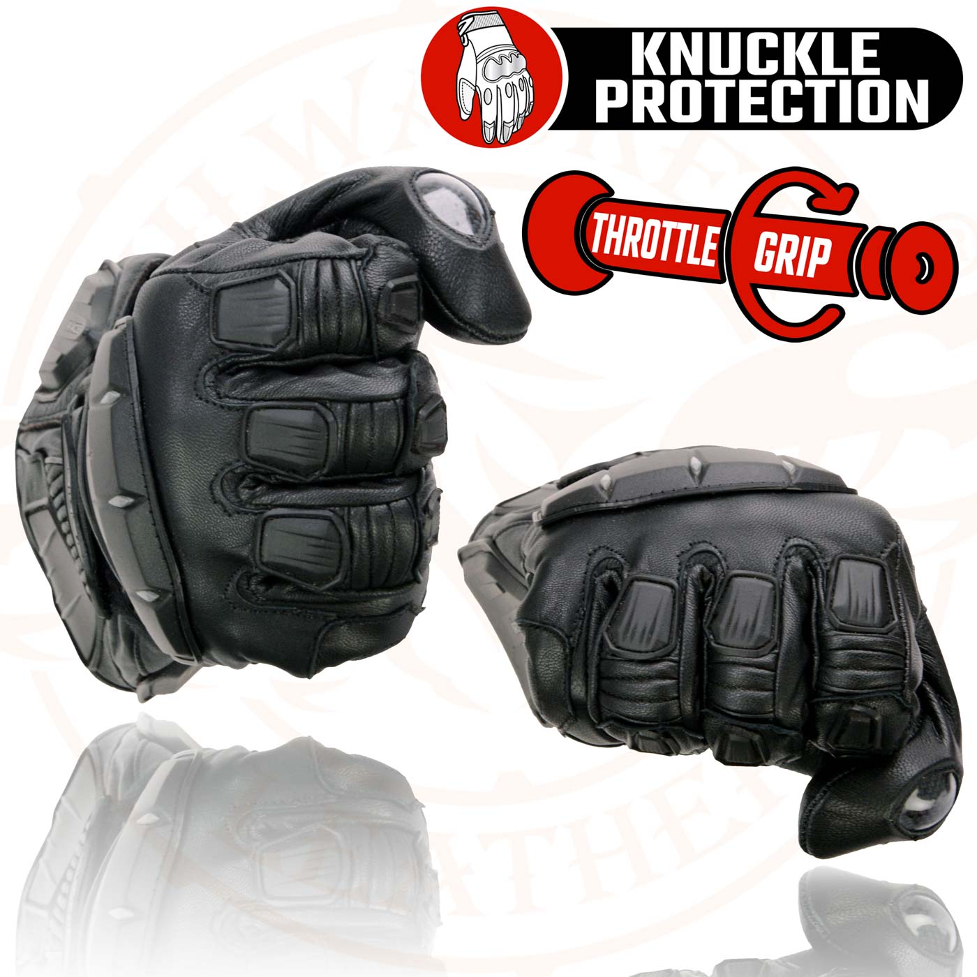 Milwaukee Leather SH717 Men's Black Leather Gauntlet Racing