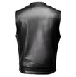 Milwaukee Motorcycle Clothing Co. Men's Quick-Draw Stylesh Premium Black Leather MC Biker Vest MMC30001