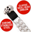 Milwaukee Leather Skull Head Medallion Vest Extender - Double Chrome Chains Genuine Leather 6.5