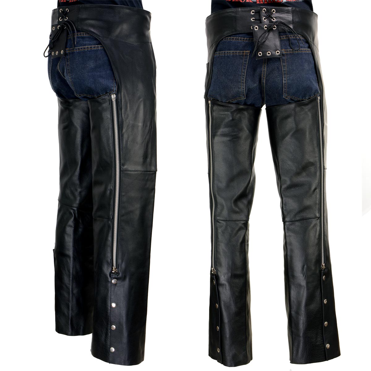 Milwaukee Leather LKM5723 Classic Black Leather Unisex Motorcycle