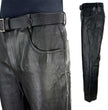 Milwaukee Leather LKM5718 Men's Classic Black Loose Fitted Motorcycle Casual Leather Biker Pants