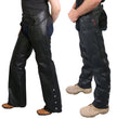 Hot Leathers CHM1003 Black Heavyweight Braided Uni-Sex Leather Chaps