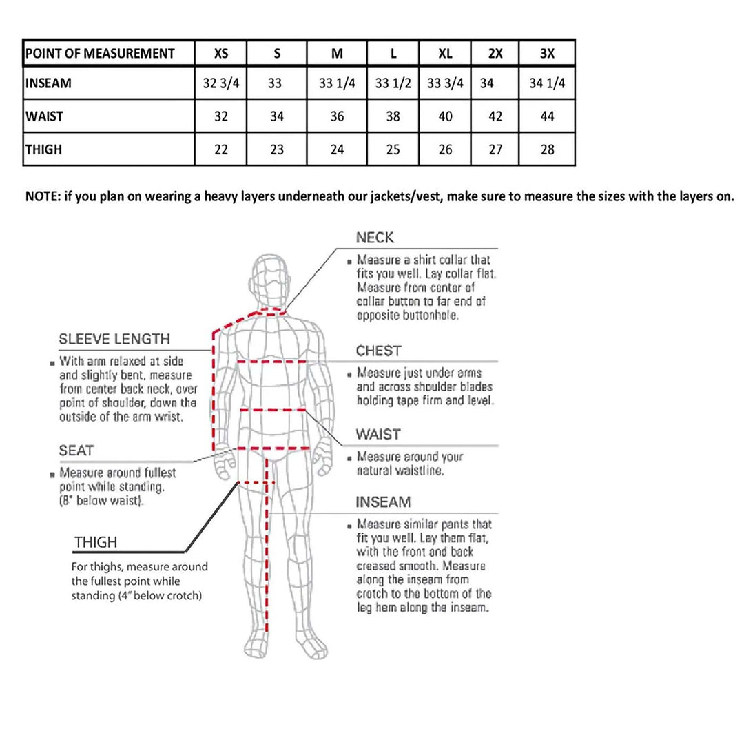 Hot Leathers CHM1010 Men’s Black 4 Pocket Leather Chaps with Lining