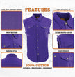 Milwaukee Leather DM1006 Men's Purple Lightweight Denim Shirt with with Frayed Cut Off Sleeveless Look