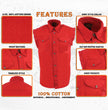 Milwaukee Leather DM4007 Men's Red Lightweight Denim Shirt with Frayed Cut Off Sleeveless