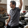 Milwaukee Leather MDM11668 Men’s Grey Button-Up Heavy-Duty Work Shirt - Classic Mechanic Shirt w/ Pockets