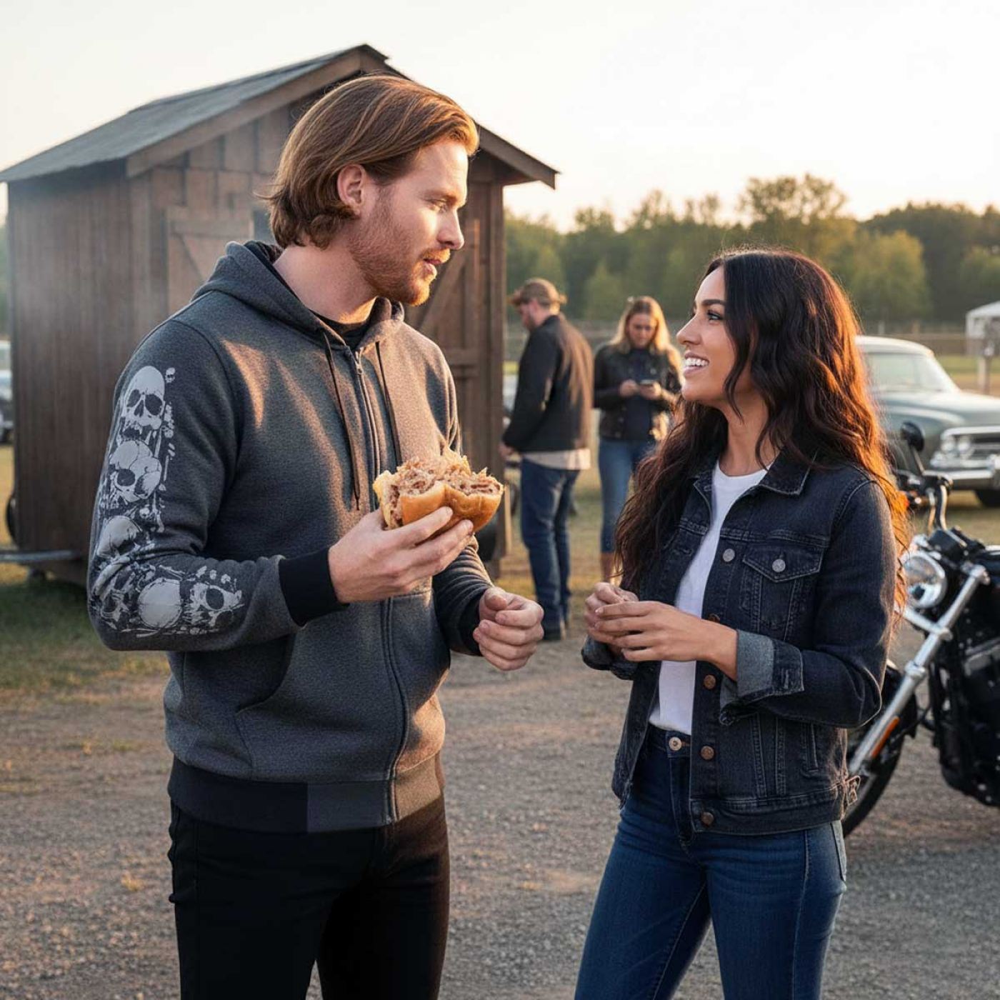 Milwaukee Leather Men's Bare Bones Charcoal Reflective Skull CE Armored Riding Hoodie, Shoulder and Elbow Armor - MPM1799