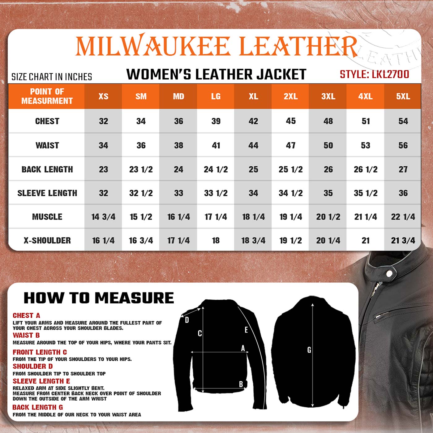 Milwaukee Leather LKL27000 Women’s  Black with Silver Multi Vented Leather Motorcycle Jacket