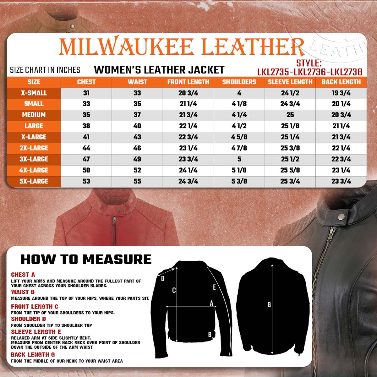 Milwaukee Leather LKL2738 Women's Red Premium Leather Scuba Style