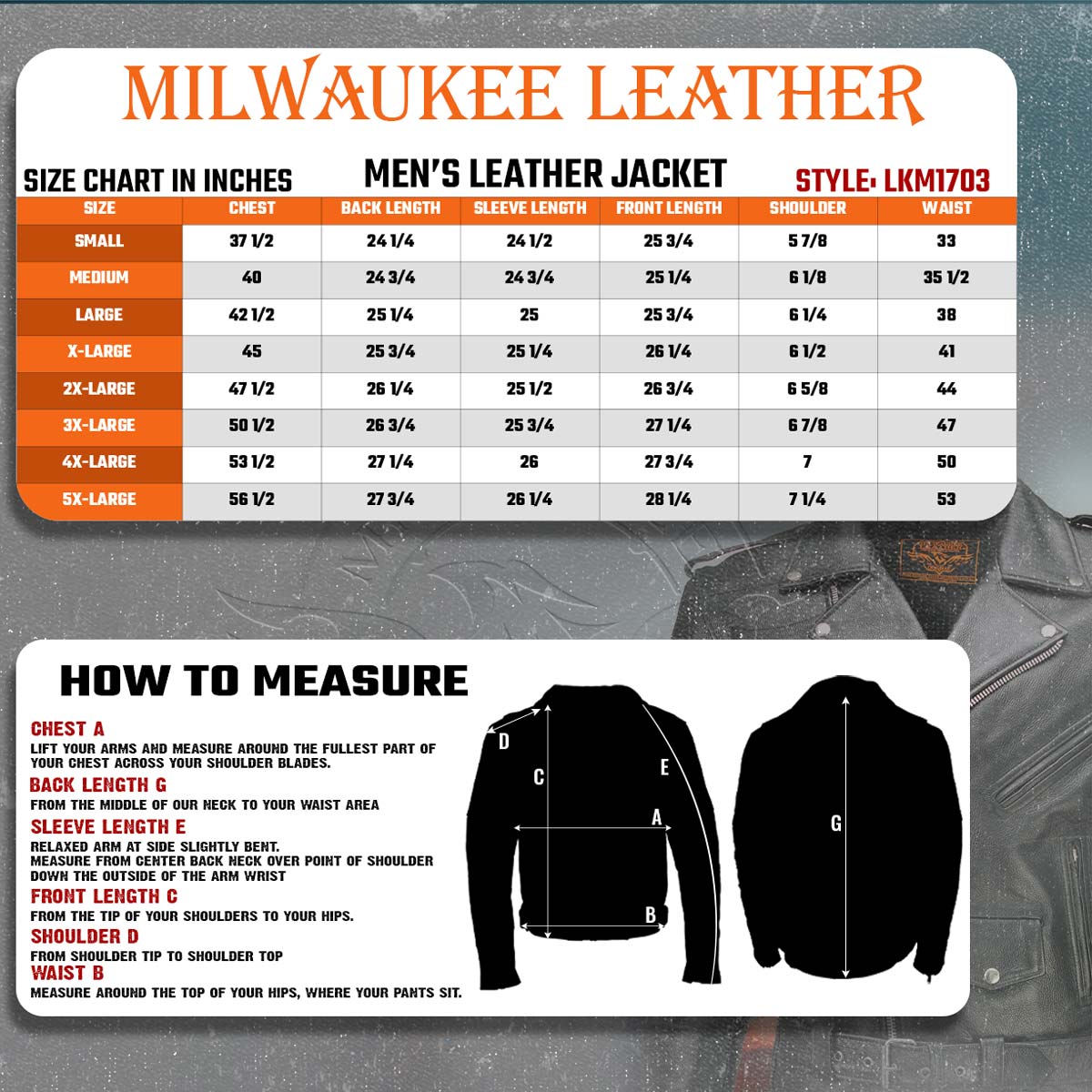 Milwaukee Leather LKM1703 Men's Classic Black Premium Leather