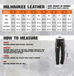 Milwaukee Leather LKM5726 Men's Black Premium Leather Motorcycle Over Pants with Side Zipper and Snaps