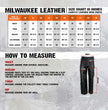 Milwaukee Leather LKM5727 Men's Black Premium Leather Motorcycle Rider Protective Over Pants w/ Side Zipper Entry