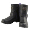 Milwaukee Leather MBL9317 Women's Black Leather Harness Zip-Up Motorcycle Rider Boots w/ Purple Back Laces