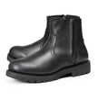 MMCC Men’s Kick Start 7” Black Top Grain Leather Motorcycle Boots - Dual YKK Zippers, Freedom Flex Toe - MBM9009
