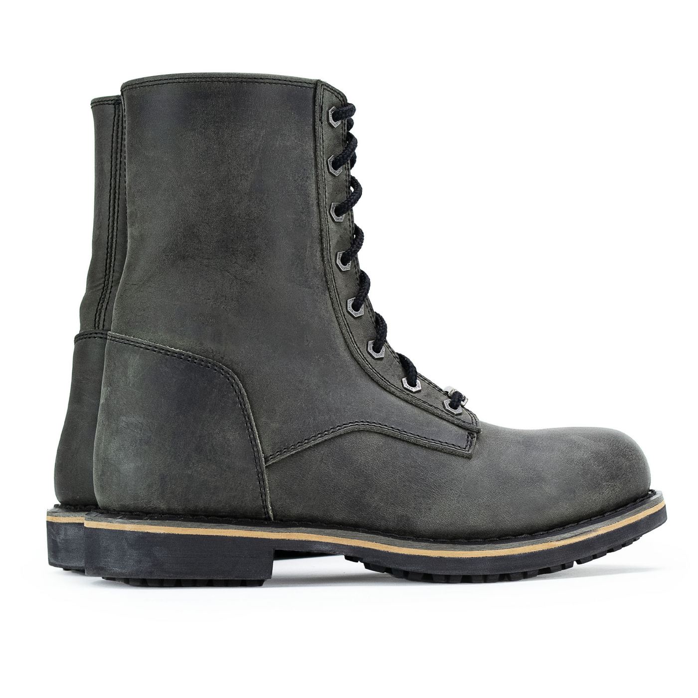 メルキオール Milwaukee Leather MBM9065 Men's Antique Black Lace-Up High-Rise