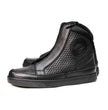 Milwaukee Leather Men's Black Leather Diamond Patterned Reinforced Street Biker Riding Shoes w/ Ankle Support - MBM9104