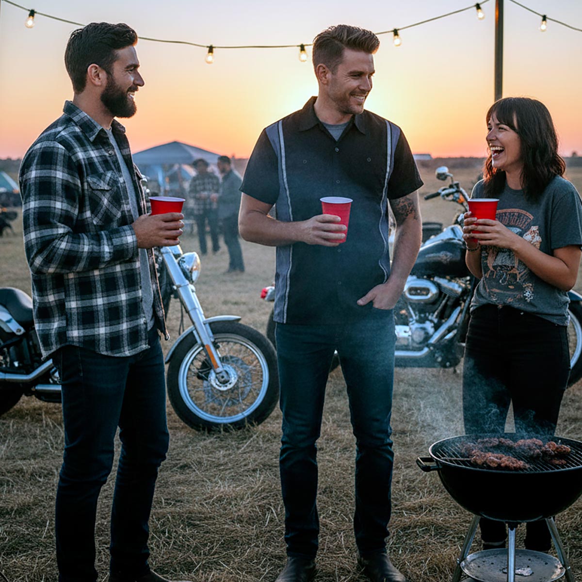 Milwaukee Motorcycle Clothing Co. Men’s Blk/Grey Mechanic Work Shirt – w / Reflective Strip, Rider‑Built MDM11608