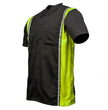 Milwaukee Motorcycle Clothing Co. Men’s Blk/Green Mechanic Work Shirt – w / Reflective Strip, Rider‑Built MDM11611