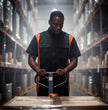 Biker Clothing Co. MDM11675 Men’s Black-Neon-Orange Button-Up Heavy-Duty Work Shirt - Classic Mechanic Shirt w/ Pockets