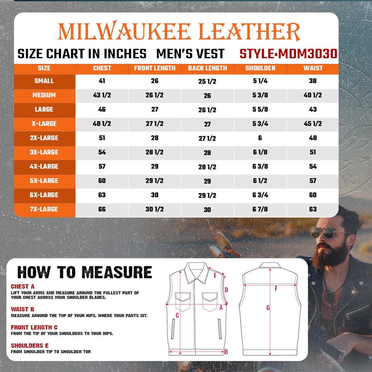 Milwaukee Leather MDM3030 Men’s Black Waxy Coated Denim Club Style Motorcycle Rider Vest w/ Shirt Collar