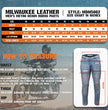 Milwaukee Leather MDM5002 Men's Metro Blue CE Armored Motorcycle Riding Denim Jeans Reinforced w/ Aramid Fibers