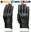 Milwaukee Leather MG7501 Men's Black Leather i-Touch Screen Compatible Gel Palm Motorcycle Gloves W/ Protective Knuckle