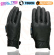 Milwaukee Leather MG7502 Men's Black Leather Gel Palm Motorcycle Gloves w/ i-Touch and Cool-Tec Technology