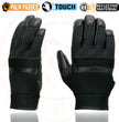 Milwaukee Leather MG7503 Men's Black Leather  i-Touch Screen Compatible Mesh Racing Motorcycle Hand Gloves W/ Reflector