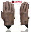Milwaukee Leather MG7512 Men's Brown Leather Gel Padded Palm Short Wrist Motorcycle Hand Gloves W/ ‘Full Panel Cover’