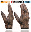 Milwaukee Leather MG7514 Men's Brown Leather with Gel Palm Motorcycle Gloves W/ Protective Knuckle
