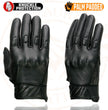 Milwaukee Leather MG7521 Men's Black Leather Gel Padded Palm Motorcycle Hand Gloves W/ Rubberized Protective Knuckle