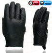 Milwaukee Leather MG7522 Men's Black Leather Waterproof Cruiser Motorcycle Hand Gloves W/ Gel Padded Palm