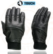 Milwaukee Leather MG7525 Men's Black Leather i-Touch Screen Compatible Gel Palm Motorcycle Hand Gloves W/ Flex Knuckle