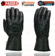 Milwaukee Leather MG7534 Men's Black Deerskin Gauntlet Motorcycle Gloves w/ Wrist Strap & Cinch Closure