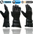 Milwaukee Leather MG7550 Men's Black Cowhide Leather Gauntlet Motorcycle Hand Gloves w/ X-Long Cuff i-Touch Screen Waterproof