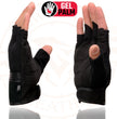 Milwaukee Leather MG7590 Men's Black ‘Amara Cloth’ Gel Palm Fingerless Motorcycle Hand Gloves W/ Breathable Mesh Material