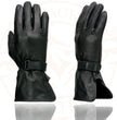 Milwaukee Leather MG7725 Women's Black Leather Gauntlet Motorcycle Gloves w/ Wrist Strap Closure