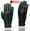 Milwaukee Leather MG7760 Women's Black Leather Gel Palm Lightweight Motorcycle Hand Gloves W/ Stylish ‘Wrist Detailing’