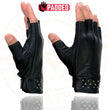 Milwaukee Leather MG7761 Women's Black Leather Gel Palm Fingerless Motorcycle Hand Gloves W/ Stylish ‘Wrist Detailing’