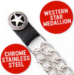Milwaukee Leather Western Star Medallion Vest Extender - Double Chrome Chains Genuine Leather 6.5