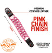 Milwaukee Leather MLA6094 Pink 4 Inch 4-PCS Vest Extender Set - Double Chrome Chains w/ Genuine Leather