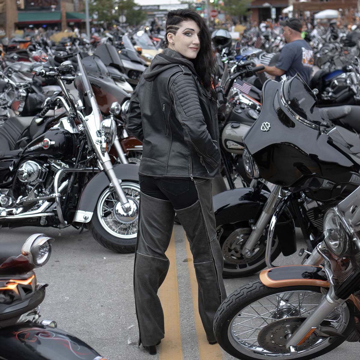 Milwaukee Leather MLL2516 Black Leather Rub-Off Leather Jacket