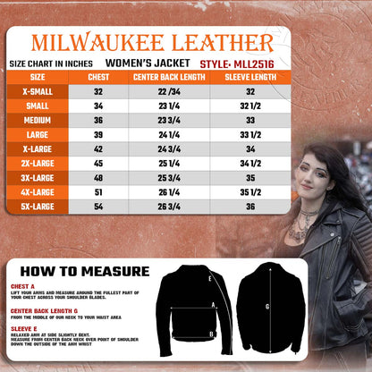 Milwaukee Leather MLL2516 Black Leather Rub-Off Leather Jacket with Hoodie for Women