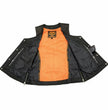 Milwaukee Leather MLL4565 Women's Black Fringed Leather Rivet Detail Side Buckle and Zipper Motorcycle Rider Vest