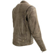 Milwaukee Leather MLM1503 Men's Distressed Brown Racer Motorcycle Vented Leather Rider Jacket