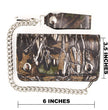 Milwaukee Leather MLW7803 Men's 6” Camouflage Bi-Fold Leather Wallet w/ Anti-Theft Stainless Steel Chain