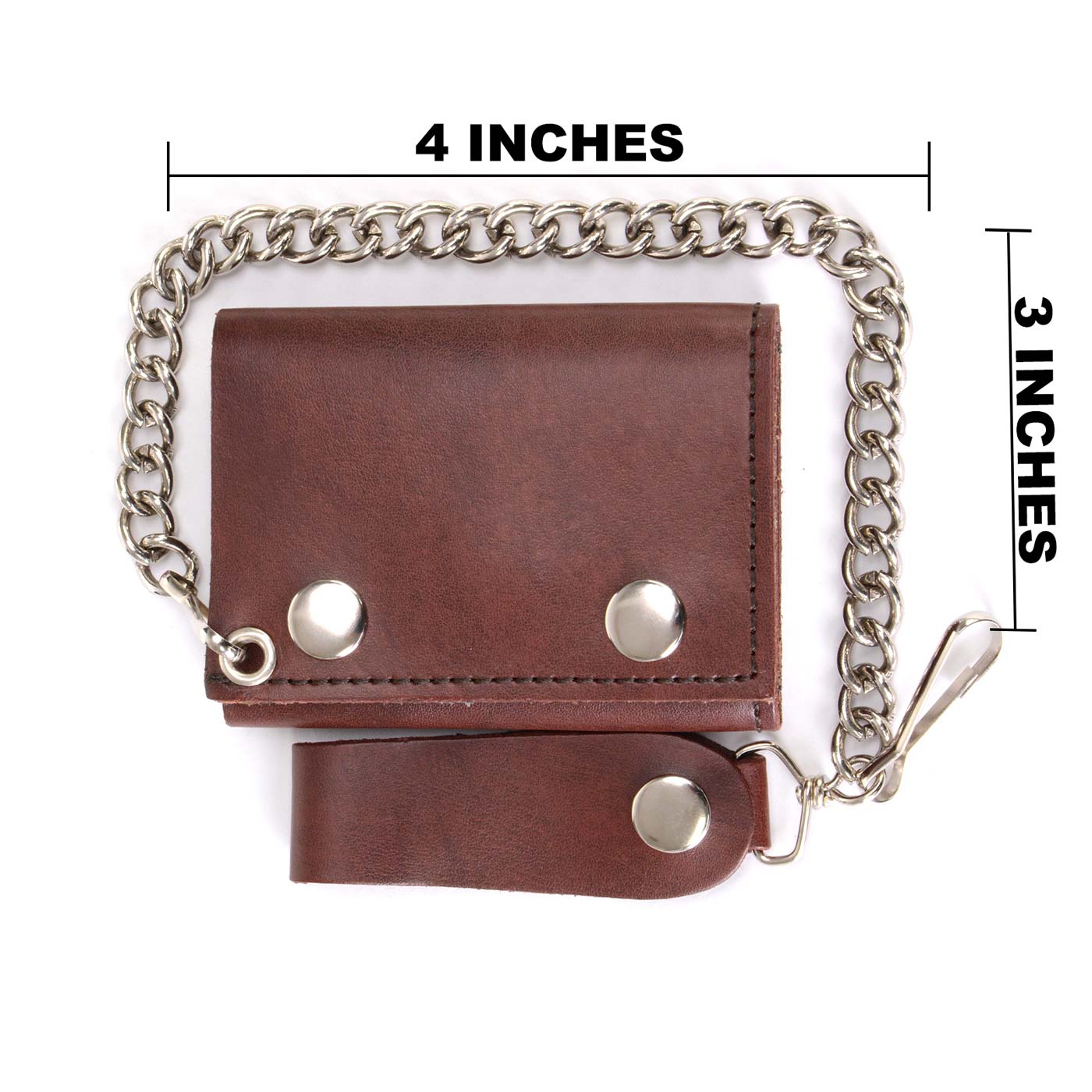 Milwaukee Leather MLW7886 Men's 4” Antique Brown Leather Biker Tri
