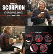 MMCC Men's Scorpion Red Black White Plaid Long Sleeve Flannel Shirt - Button-Up - MMC11601
